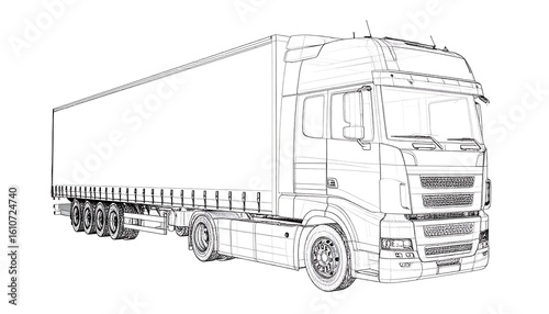 Line drawing of a semi-truck (1)