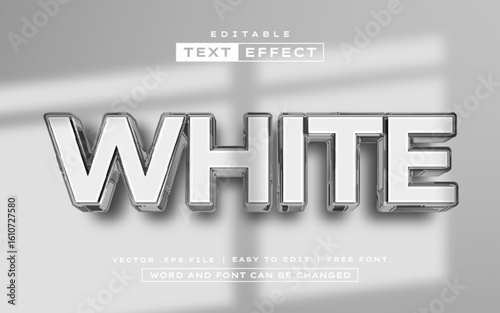 White 3D editable text effect style