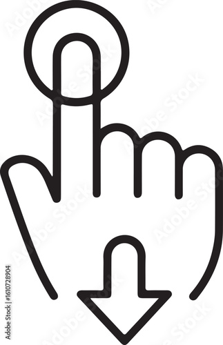 hand gesture swipe down