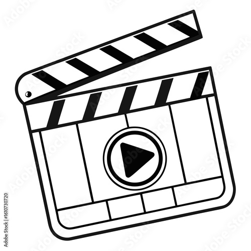 a black and white clapper board