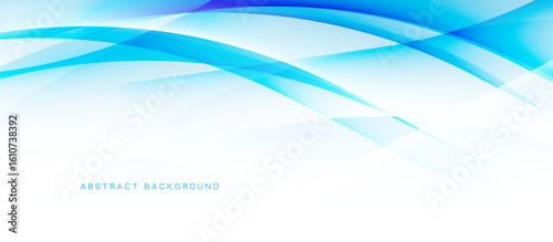 Abstract modern curved lines with a blue and white background. Futuristic hi-technology concept