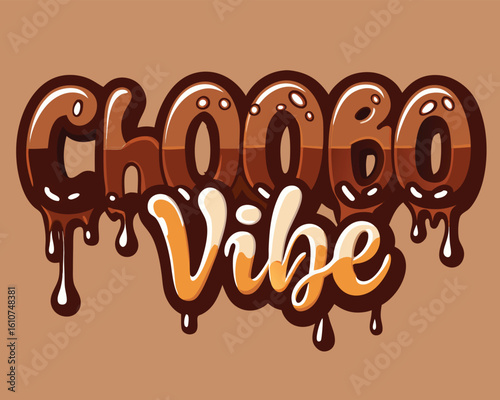 Cartoon Styled Chocolate Drip Lettering 