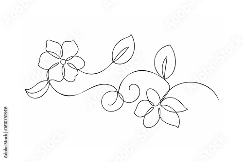 Ταπετσαρία Delicate floral vine with swirling tendrils and blossoms