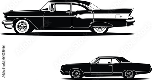 Two classic cars side by side