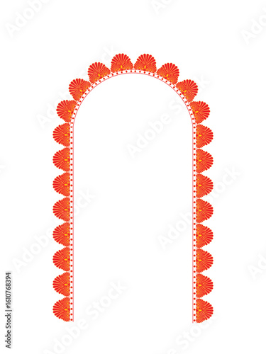 Durga Puja festive frame with traditional borders and vibrant background, ideal for sale banners, festival offers, and promotional ads. Perfect for print and digital use.