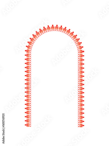 Durga Puja festive frame with traditional borders and vibrant background, ideal for sale banners, festival offers, and promotional ads. Perfect for print and digital use.