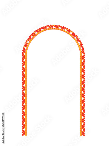 Durga Puja festive frame with traditional borders and vibrant background, ideal for sale banners, festival offers, and promotional ads. Perfect for print and digital use.