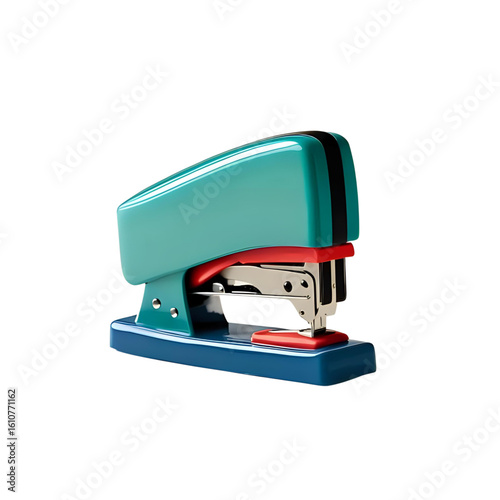 red stapler isolated on white