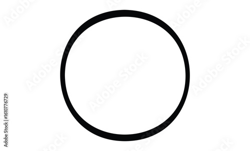 Simple black circle with white background. Vector retro hand drawn illustration