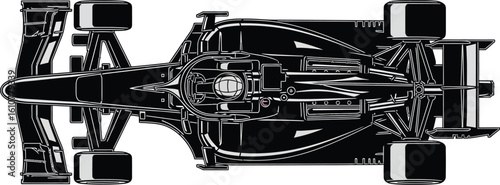 Top view of a formula racing car