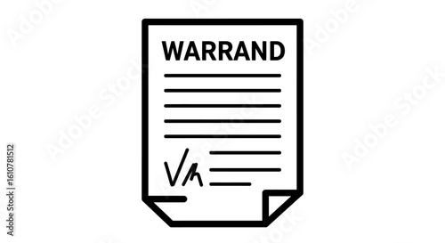 Legal Agreement Seal: An artistic illustration of a Warrant document with a bold signature at the bottom, represents legal formality.