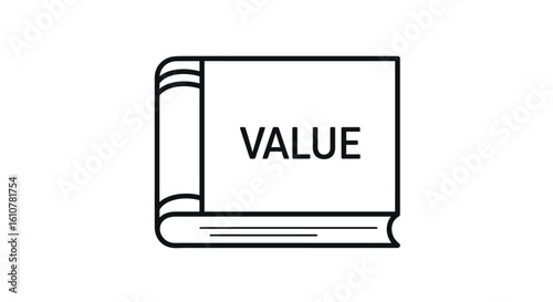 The Value of Education: An elegant drawing of a closed book with VALUE emblazoned on its cover, symbolizing the inherent worth and significance of knowledge.