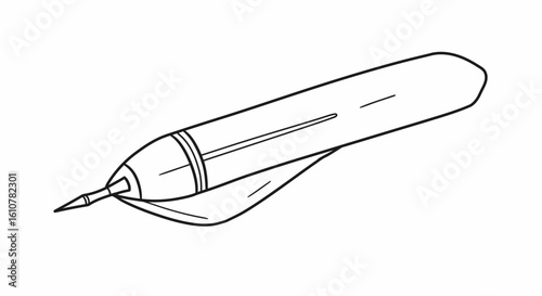 Ink Pen illustration: A simple yet elegant ink pen, a quintessential tool for both creative and professional endeavors. The illustration captures its sleek design and essential function.