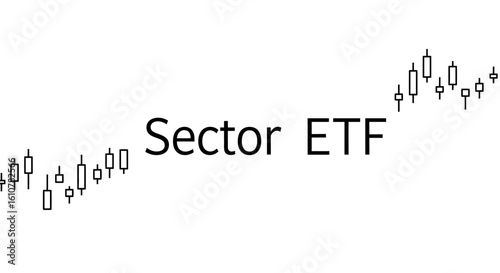 ETF Sector Graph Illustration: A stylized graphic representing financial performance and sector trends, ideal for illustrating market analysis and investment concepts.