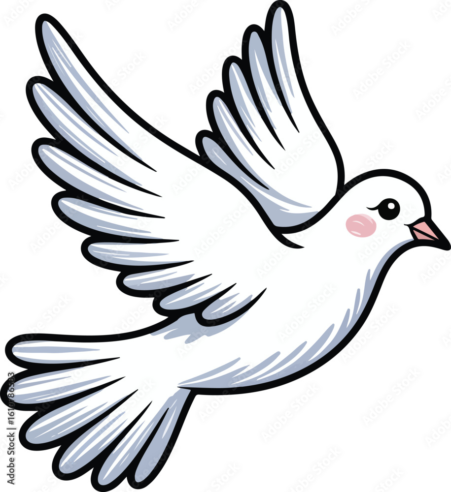 Fototapeta premium dove in flight Crayon style transparent png vector