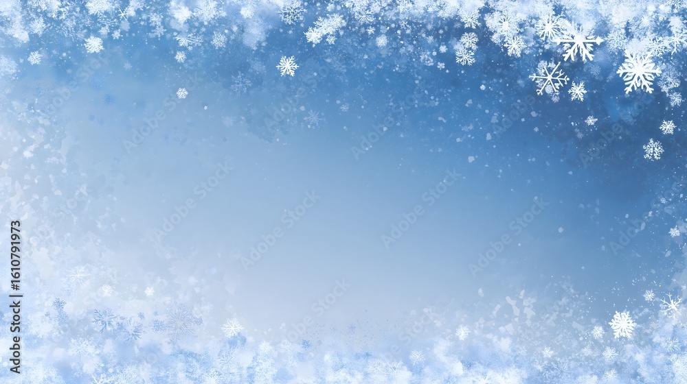 Fototapeta premium Merry Christmas Snowy Background – Generative AI