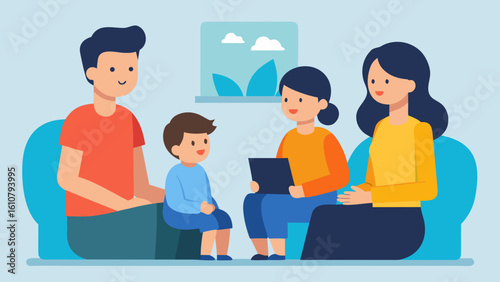 Family Therapy Session Illustration