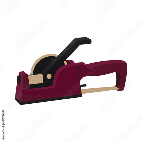 Silhouette of a burgundy tape dispenser on white background, design concept