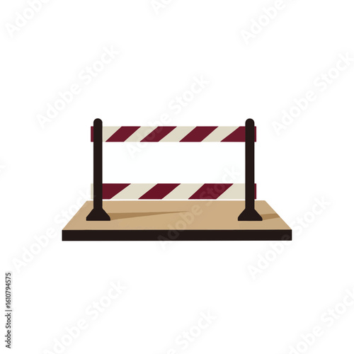 Street barrier silhouette on white background, construction concept