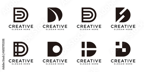 set of initials D logo vector design template