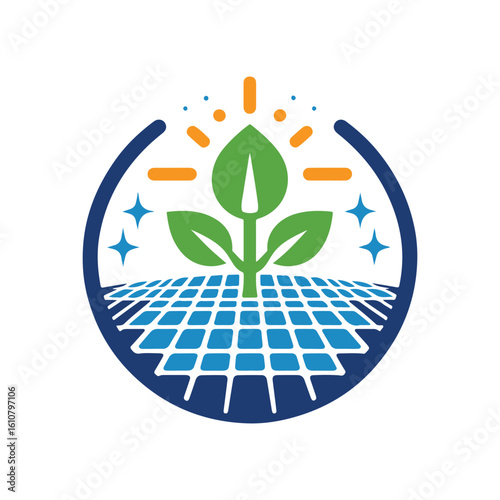 solar panel vector silhouette clip art logo design idea illustration. eco green energy power system collections.