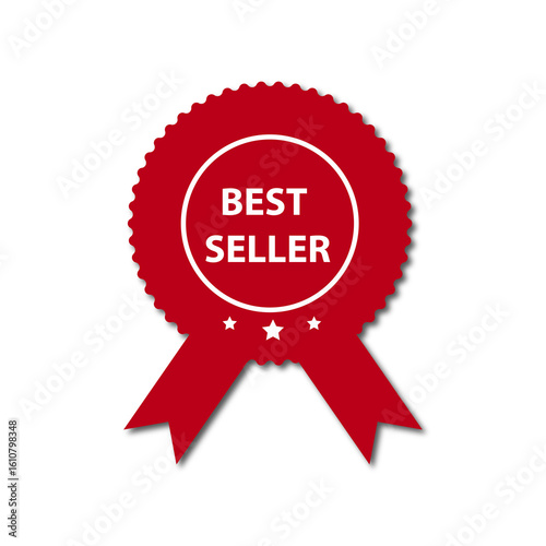 Red Best Seller Badge Ribbon Icon