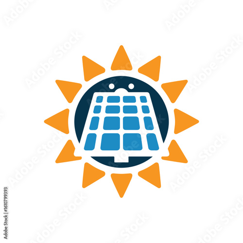 solar panel vector silhouette clip art logo design idea illustration. eco green energy power system collections.