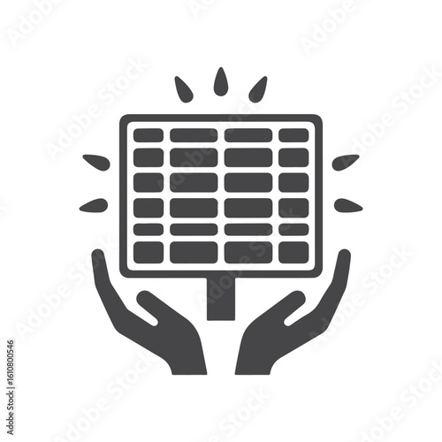 solar panel vector silhouette clip art logo design idea illustration. eco green energy power system collections.