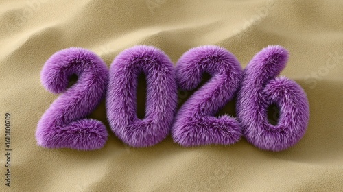 Purple and fuzzy text that reads 