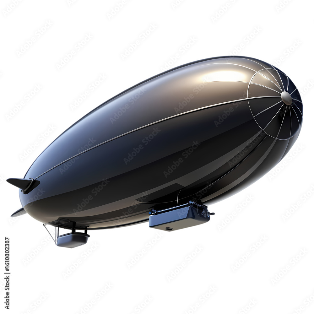 Naklejka premium Sleek Black Airship
