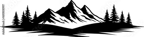 mountain man hiking, silhouette, vector bundle