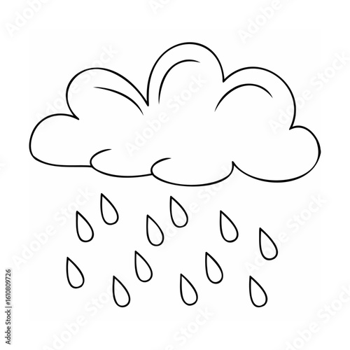 Cloud raining water drops precipitation