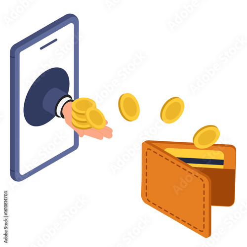 cashback security isometric illustration