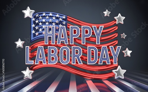 Happy Labor Day USA Celebration Patriotic Flag Background