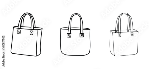 Stylish Outline Tote Bags: Minimalist Shopping and Carry-All Designs