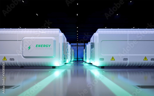 Energy storage systems or battery container units in factory