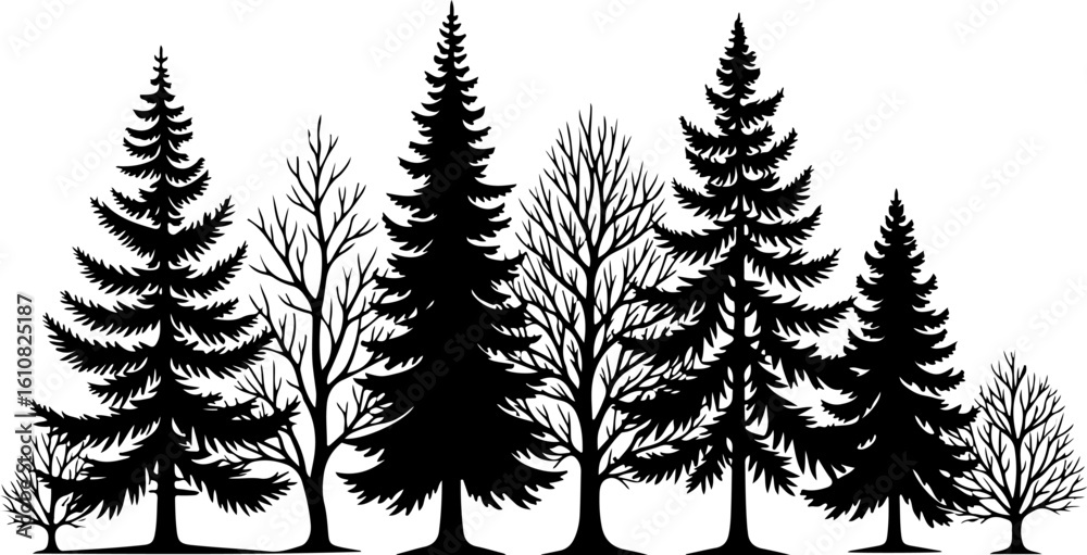 Obraz premium mountain man hiking, silhouette, vector bundle