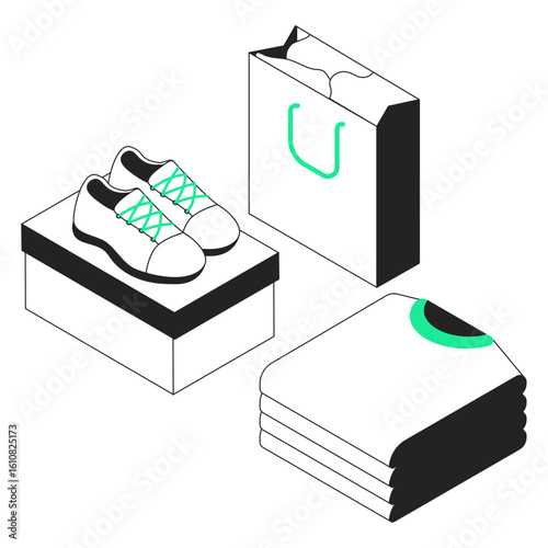 shopping item isometric illustration