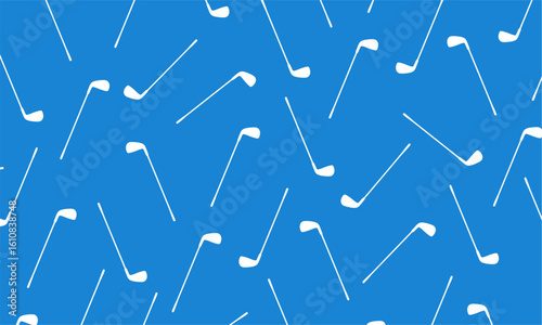 abstract golf club seamless pattern on blue background. Design of typography, banners and posters, advertising products. Vector illustration
