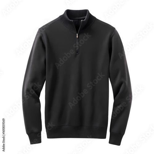 Mens Black QuarterZip Sweatshirt