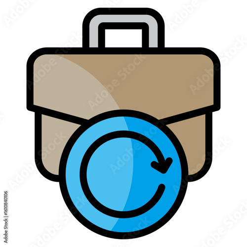 Full Time Job  Icon Element For Design