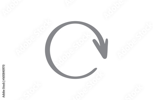 グレーの右回転の矢印（更新・循環・リロード）
