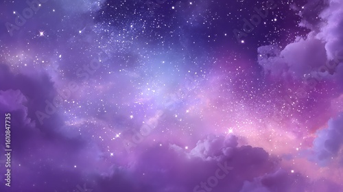 Purple and Pink Galaxy Background – Generative AI