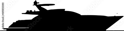 Speedboat Adventure Silhouette Vector