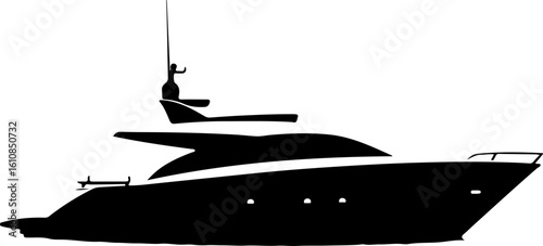 Speedboat Adventure Silhouette Vector