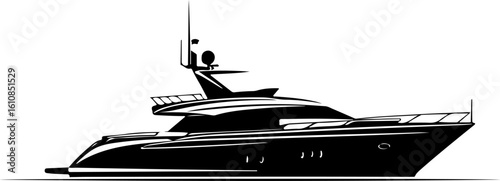 Speedboat Adventure Silhouette Vector