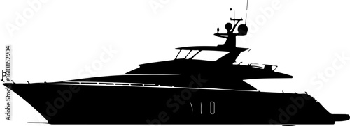 Speedboat Adventure Silhouette Vector