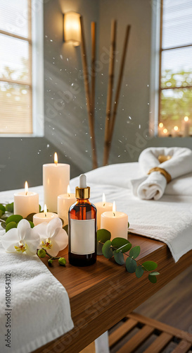 Serene Spa Retreat: Candles, Oils, and Tranquility