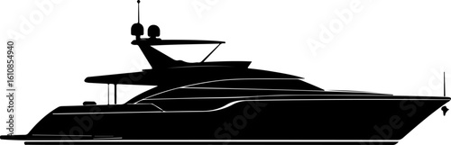 Speedboat Adventure Silhouette Vector