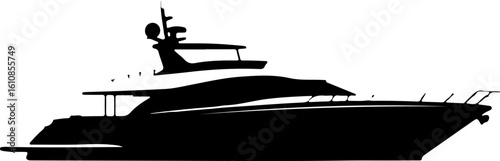 Speedboat Adventure Silhouette Vector